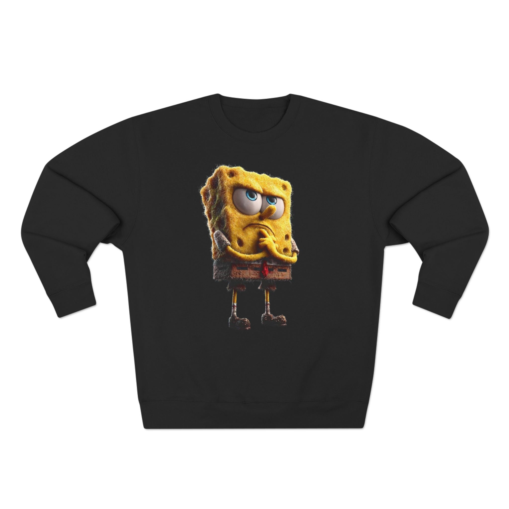 Grumpy Cartoon Sponge Crewneck Sweatshirt