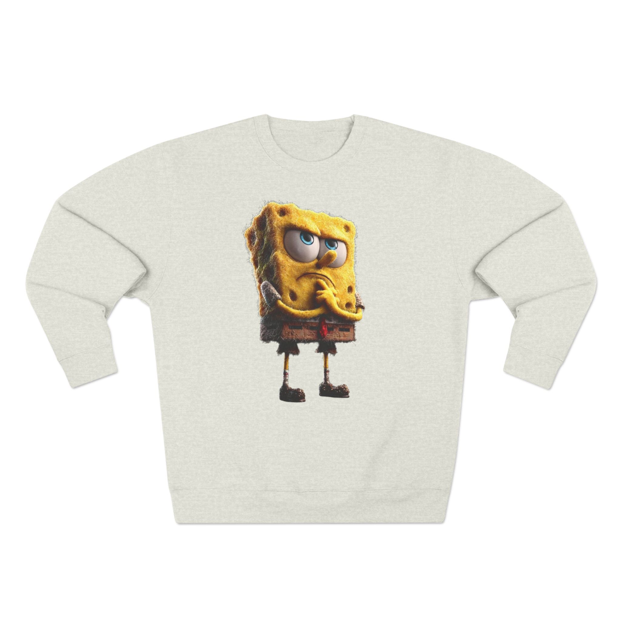 Grumpy Cartoon Sponge Crewneck Sweatshirt