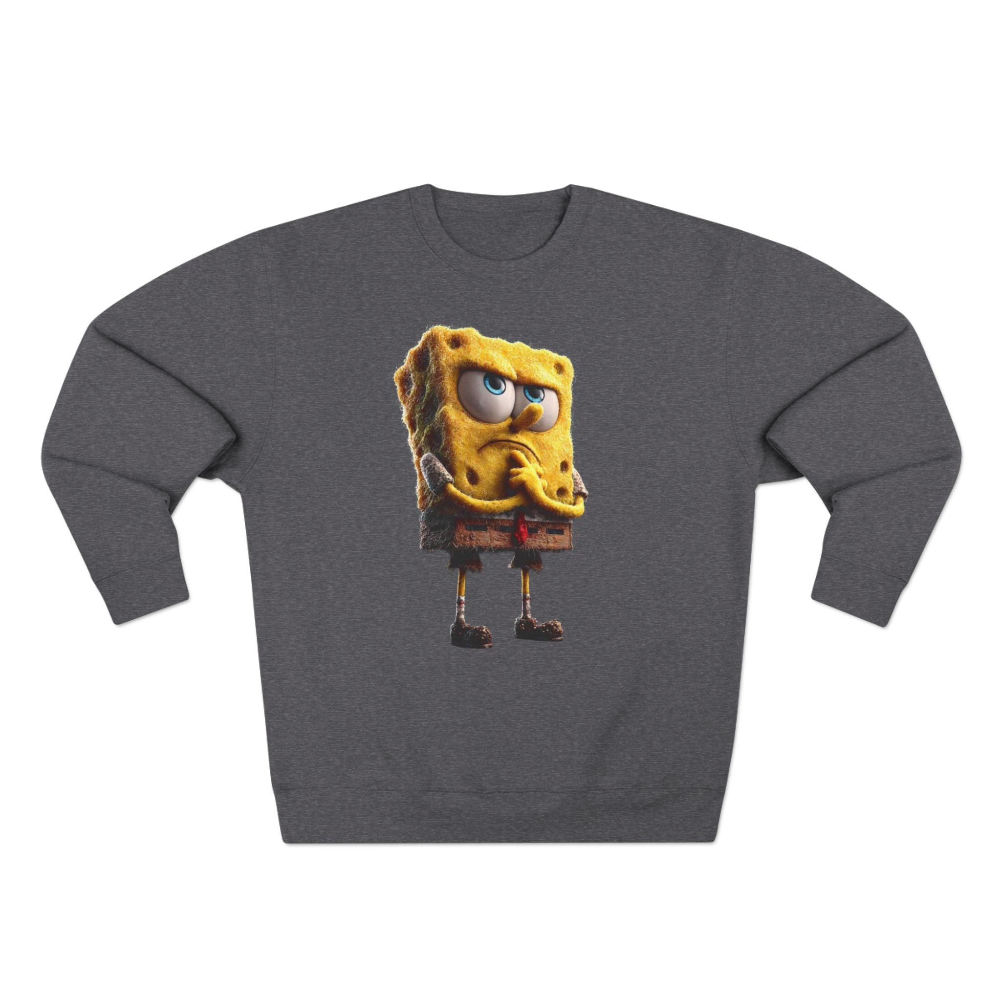 Grumpy Cartoon Sponge Crewneck Sweatshirt