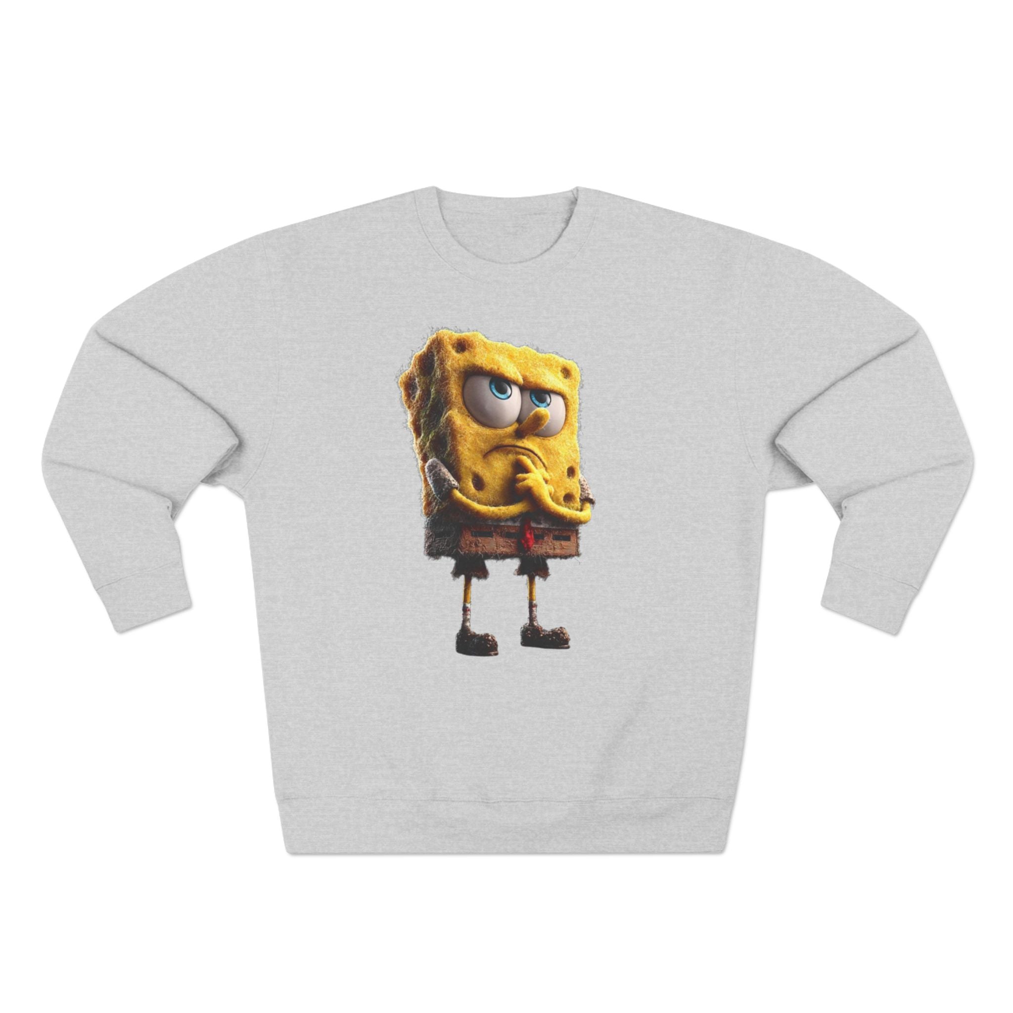 Grumpy Cartoon Sponge Crewneck Sweatshirt