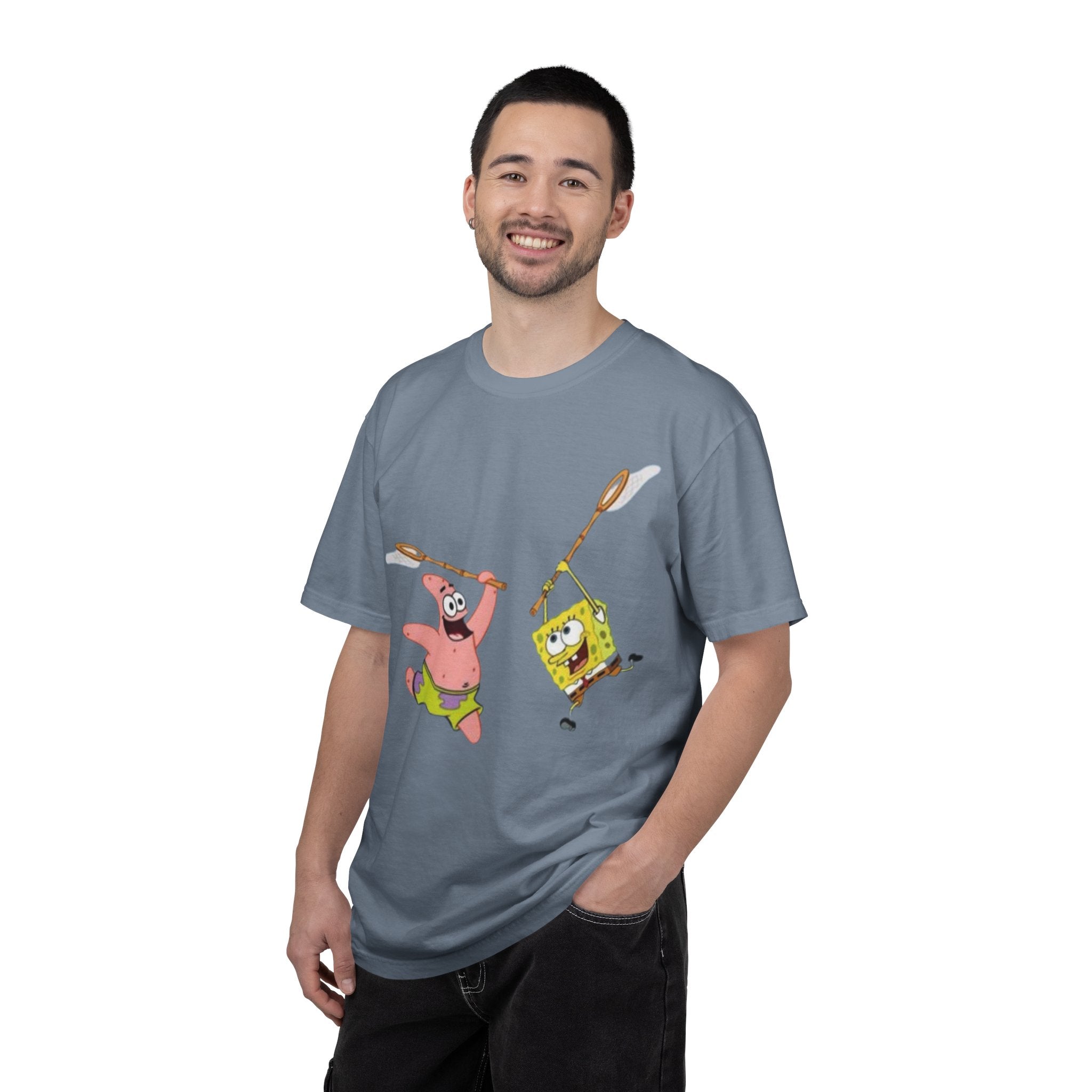Spongebob and Patrick Jellyfishing Graphic T-Shirt