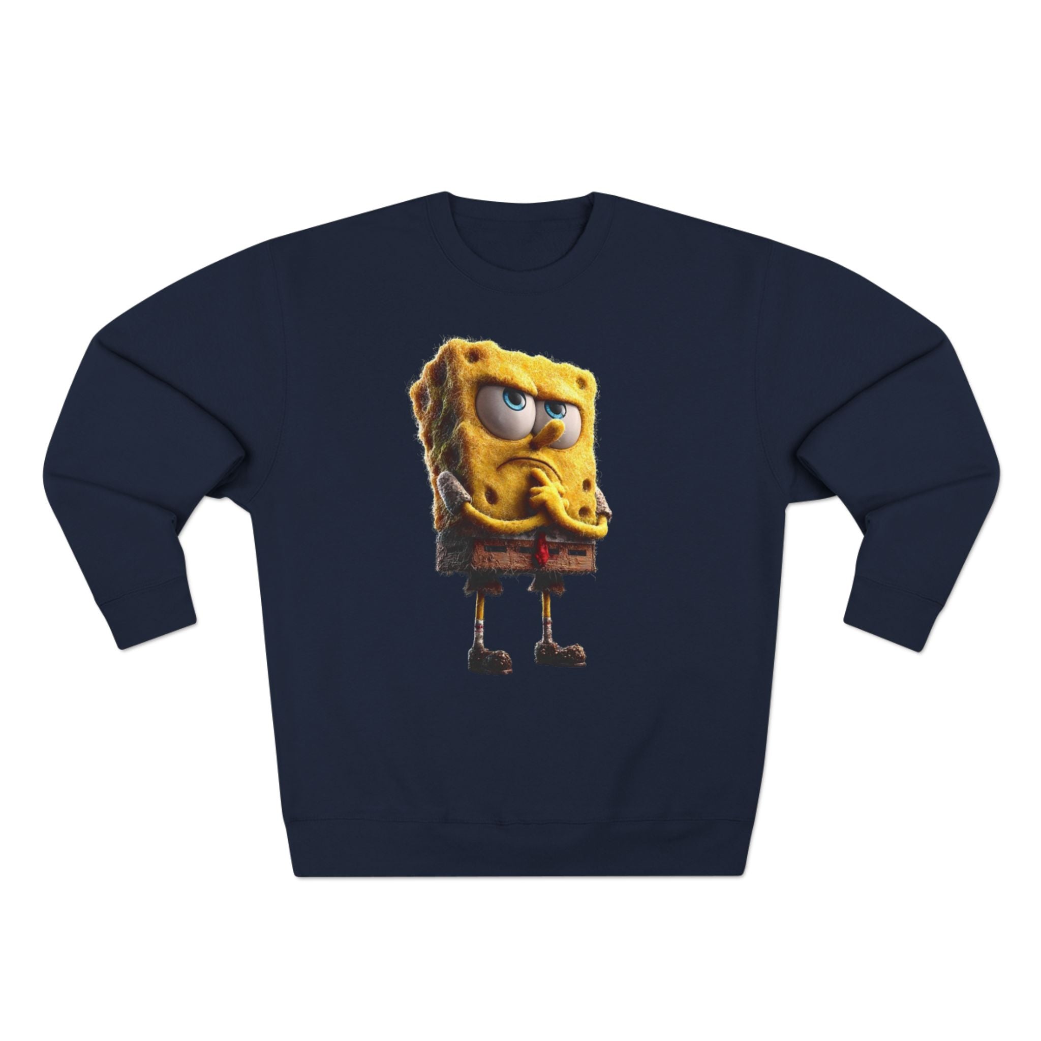 Grumpy Cartoon Sponge Crewneck Sweatshirt