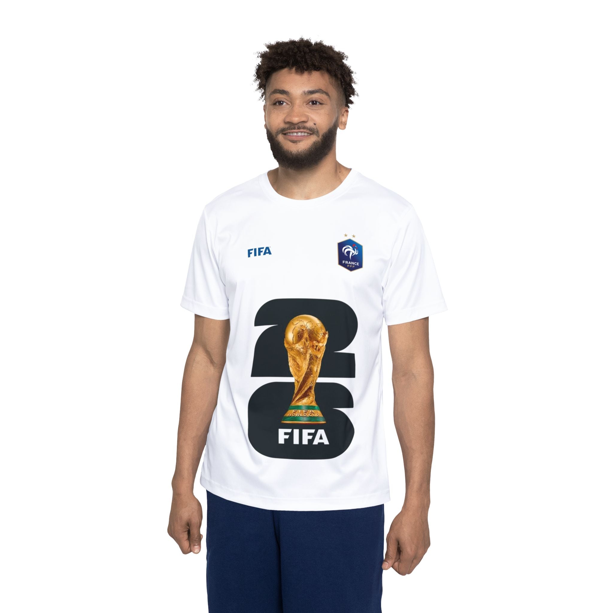 FIFA World Cup 2026 Jersey – Men's White Soccer T-Shirt with Trophy Graphic