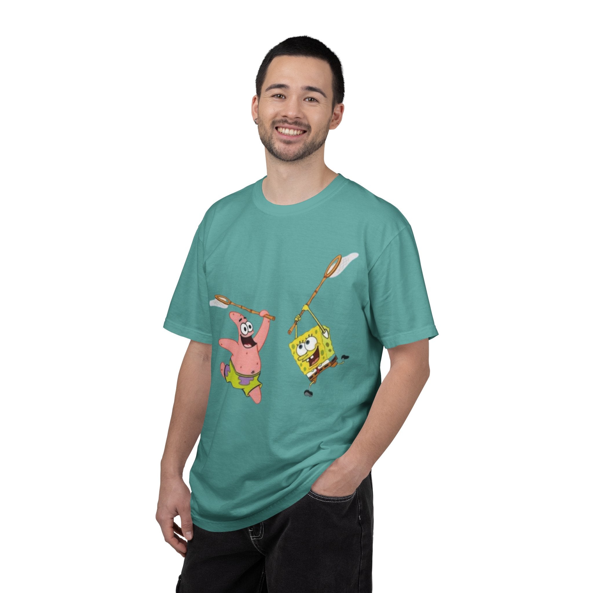 Spongebob and Patrick Jellyfishing Graphic T-Shirt